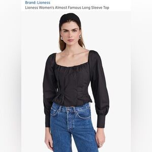 NWT- Lioness - Black Off-Shoulder Long Sleeve Blouse
